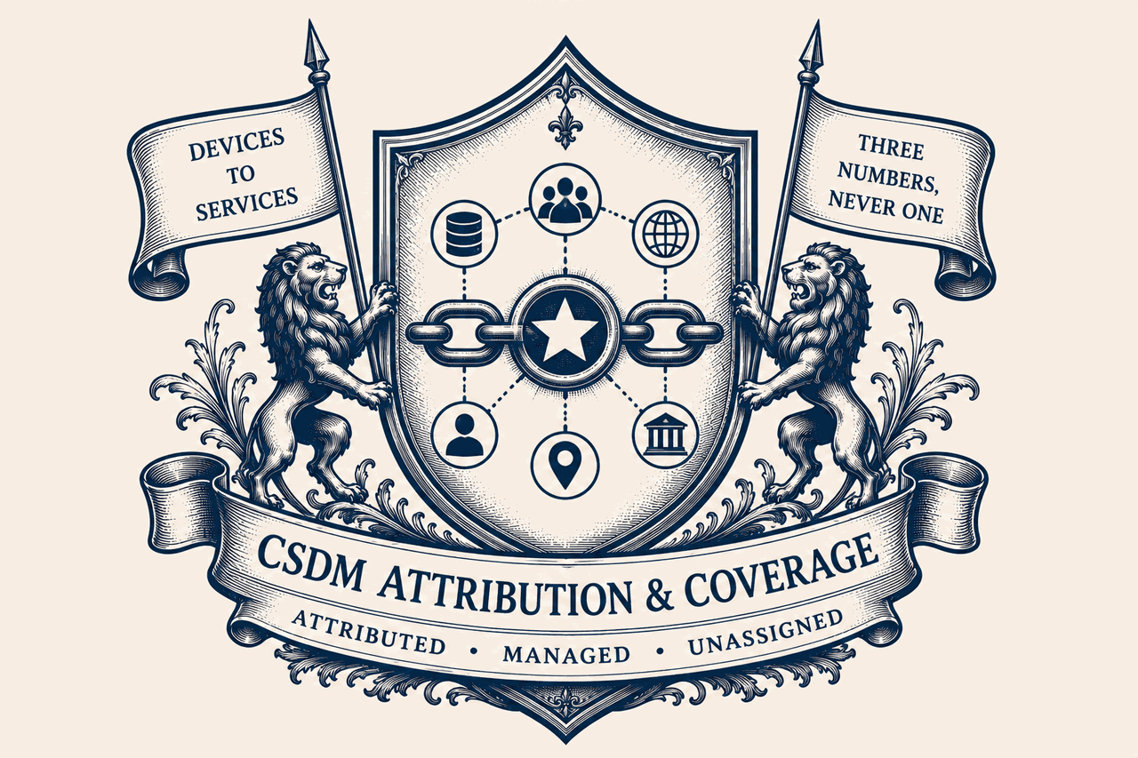 Heraldic crest — CSDM attribution & coverage