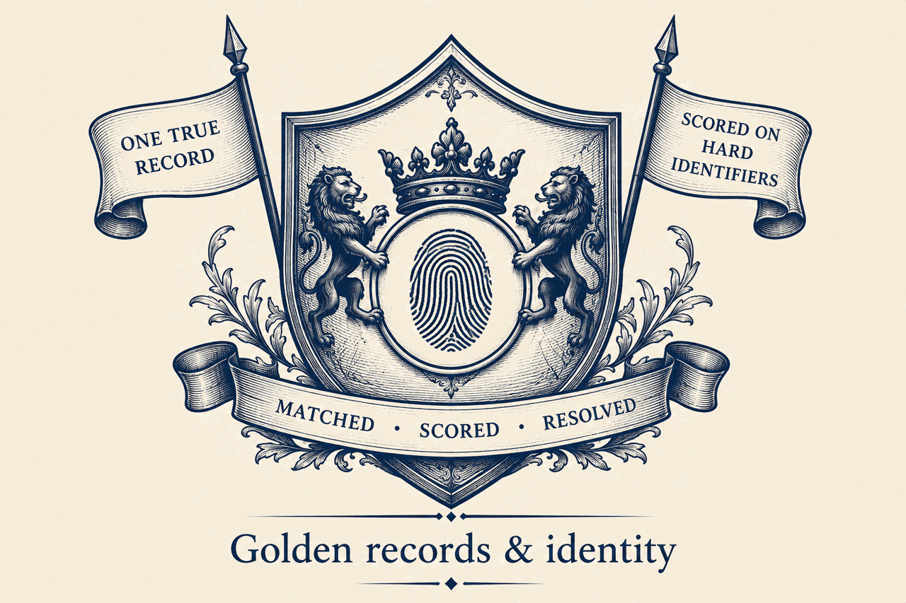 Heraldic crest — Golden records & identity