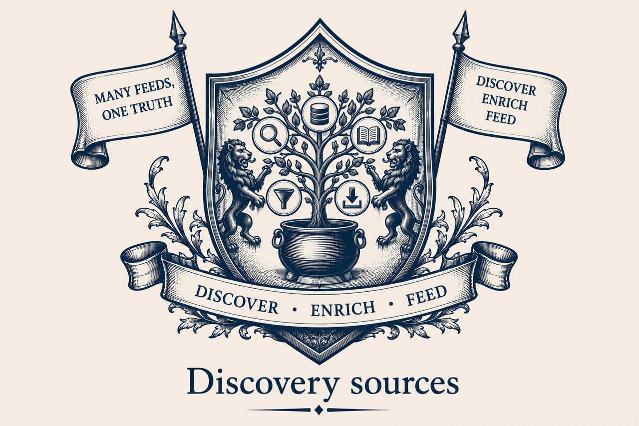 Heraldic crest — Discovery sources